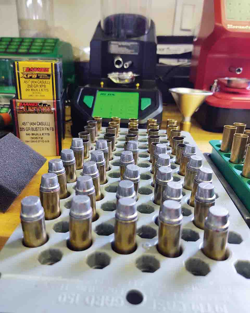 The Keith-style bullet cast from RCBS Mould  45-255 SWC has long been a favorite in the .45 Colt and has the track record to prove it.